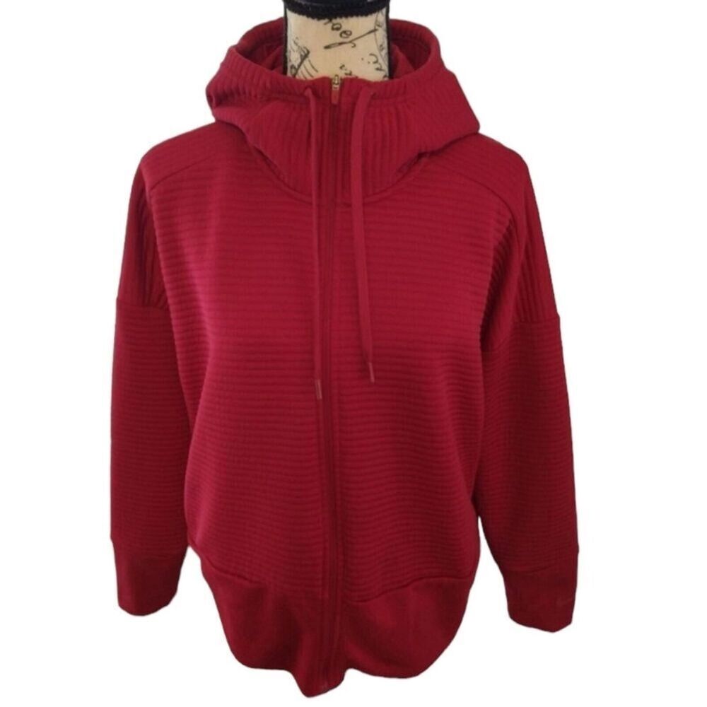 Nike dry fit ladies hooded medium red zip up jacket